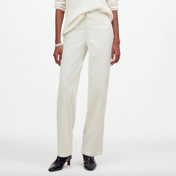 Madewell Emmett Wide-Leg Pant in Corduroy, White - Picture 1 of 6